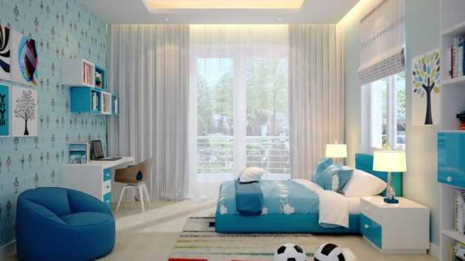 Mẫu phòng ngủ bé trai gam màu thể thao Mẫu phòng ngủ bé trai thể thao
